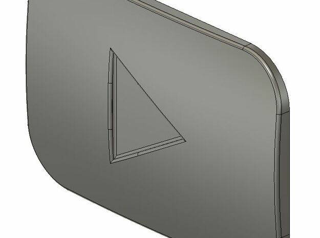 Youtube Play Button in White Natural Versatile Plastic