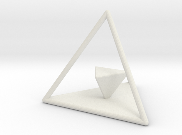 Dual Solids Tetrahedron (no hole) in White Natural Versatile Plastic