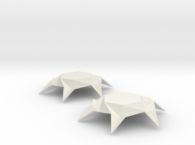 Origami Hexagon Earring in White Natural Versatile Plastic