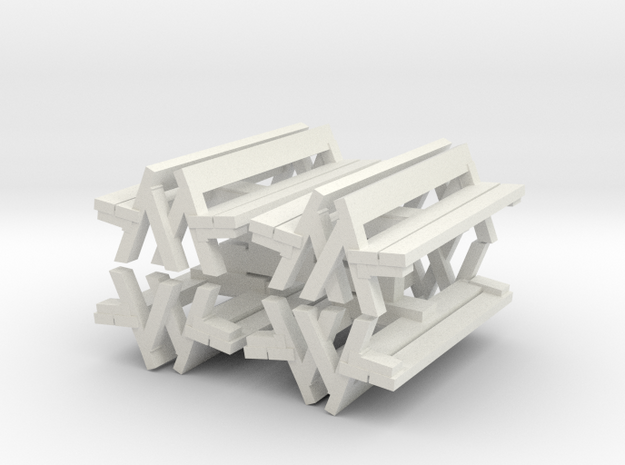 benches two back to back four pack in White Natural Versatile Plastic