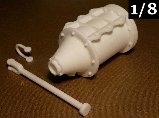 1/8 Scale AB Brake Cylinder in White Natural Versatile Plastic