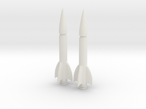 Fired Missles in White Natural Versatile Plastic
