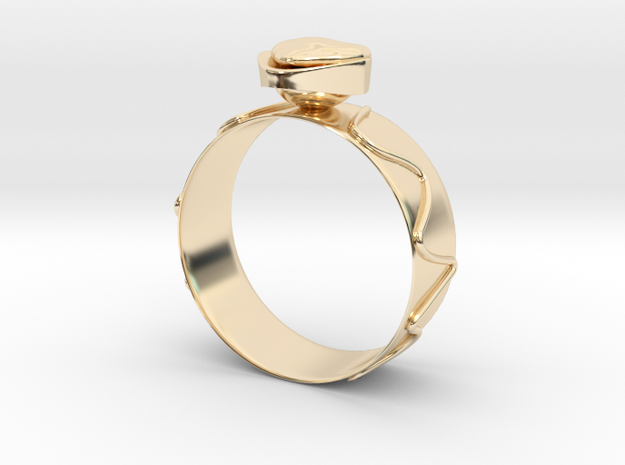 GoldRing "Heart" version1 in 14K Yellow Gold