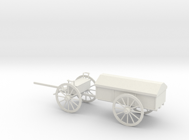 1/48 Scale Civil War Artillery Battery Wagon in White Natural Versatile Plastic