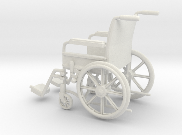 Wheelchair 01. 1:11 Scale in White Natural Versatile Plastic