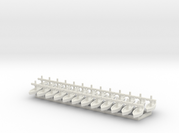 25x 1/1200 Trade Boat Game Pieces in White Natural Versatile Plastic