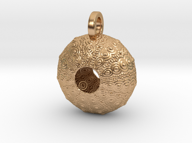 Sea Urchin Pendant in Polished Bronze