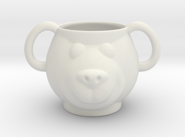 Bear Decorative Mug  in White Natural Versatile Plastic