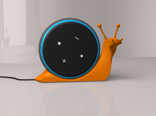 Alexa Snail (turned to the right) in Orange Processed Versatile Plastic