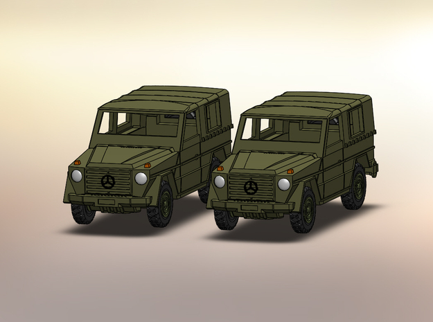 2x MB Wolf Mercedes G 1:220 in Clear Ultra Fine Detail Plastic