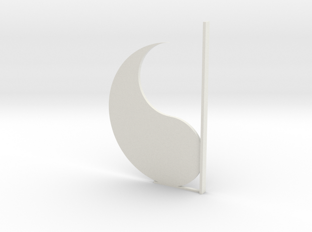 The Flame-Fang Bookend,  [Left_Top] in White Natural Versatile Plastic