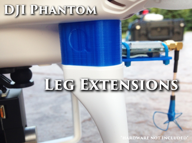 Leg Risers 20mm - DJI Phantom in Green Processed Versatile Plastic