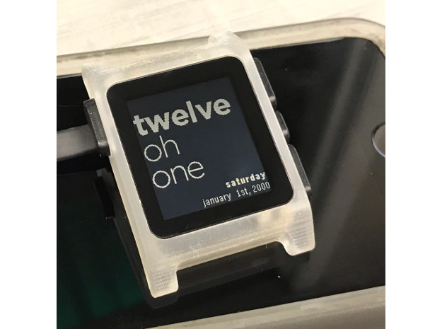 Pebble 2 Smartwatch Replacement Case in Clear Ultra Fine Detail Plastic