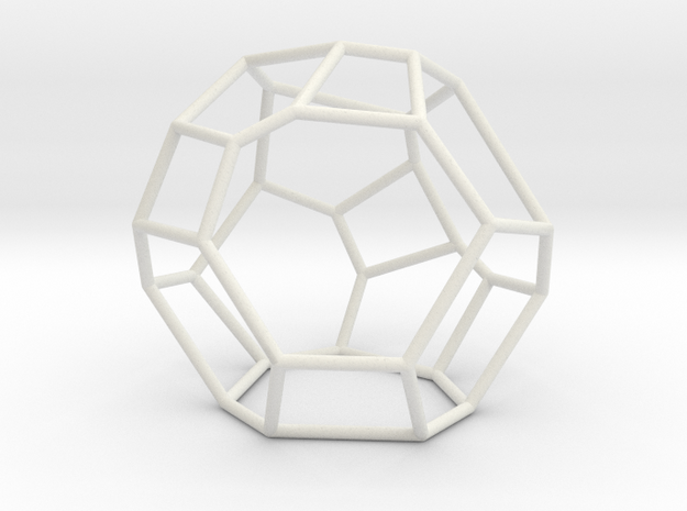 "Irregular" polyhedron no. 5 in White Natural Versatile Plastic: Large