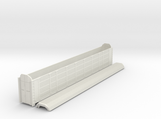 89´ Enclosed Auto Carrier in NScale in White Natural Versatile Plastic