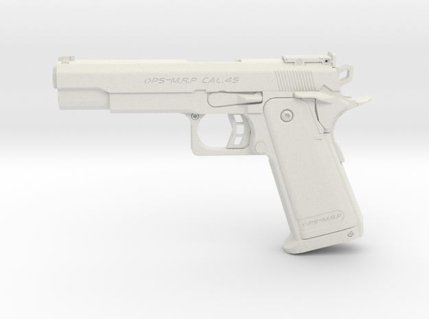 1:6 Miniature HI CAPA .45 Gun in White Natural Versatile Plastic