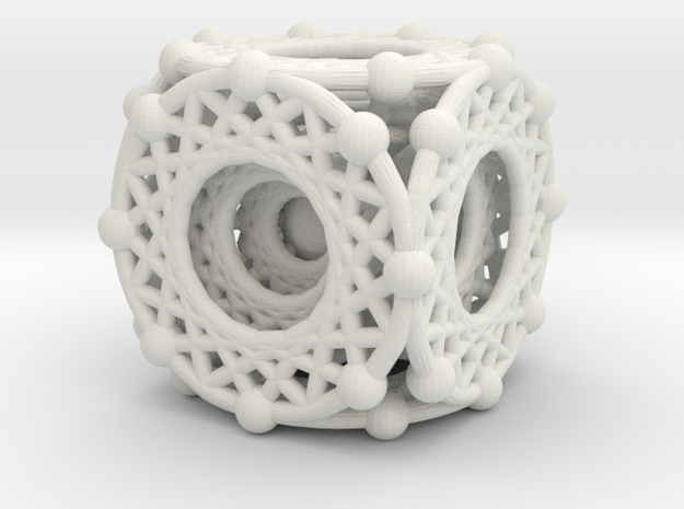 Simple Complex Cube in White Natural Versatile Plastic