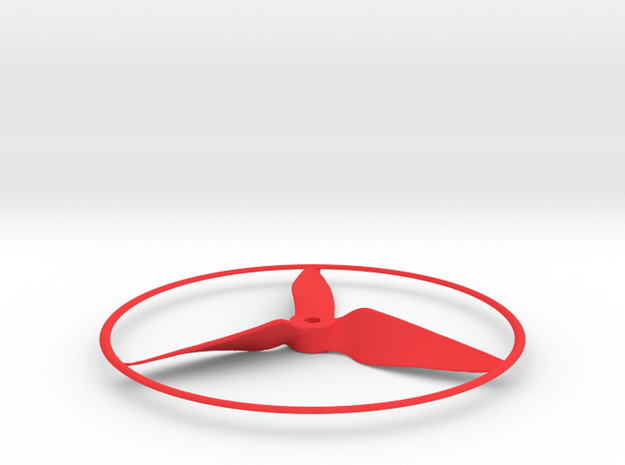 Drone Propeller - 5" CCW Puller With Rim in Red Processed Versatile Plastic