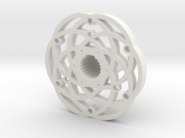 Quick Release Hub Circular Pattern in White Natural Versatile Plastic