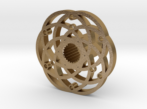 Quick Release Hub Circular Pattern in Polished Gold Steel