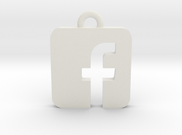 Facebook logo all materials necklace keychain gift in White Natural Versatile Plastic