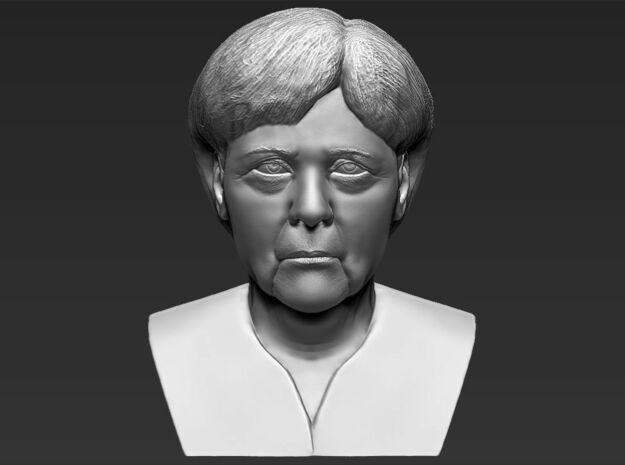 Angela Merkel bust in White Natural Versatile Plastic