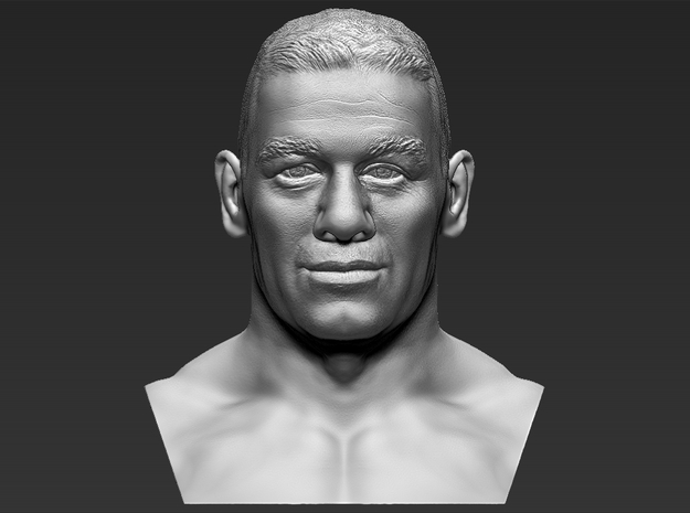 John Cena bust in White Natural Versatile Plastic