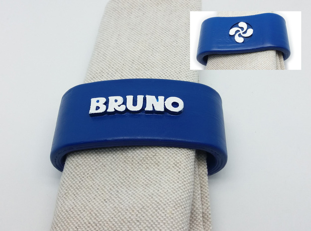 BRUNO napkin ring with lauburu in White Natural Versatile Plastic