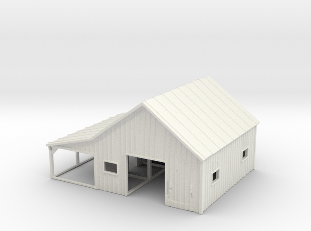 N Scale old weathered Barn in White Natural Versatile Plastic