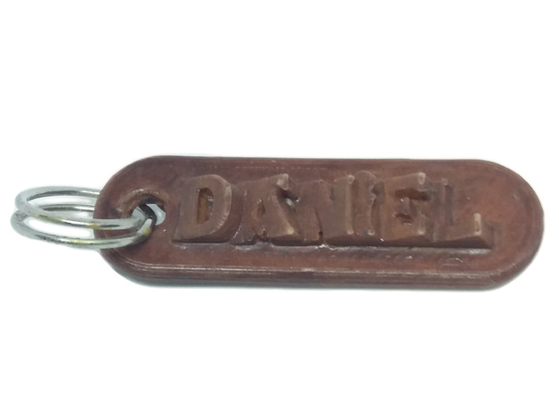 DANIEL Personalized keychain embossed letters in White Natural Versatile Plastic