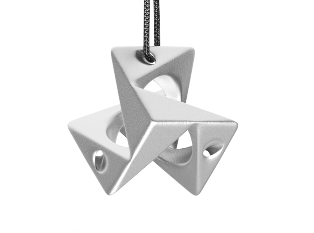 Cube Pendant Type A in Polished Nickel Steel: Small