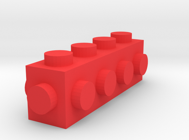 Custom LEGO-inspired brick 4x1 in Red Processed Versatile Plastic