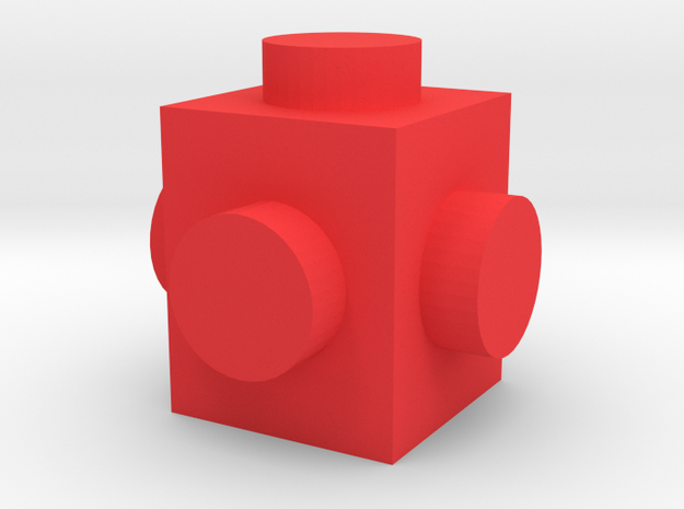 Custom brick 1x1 for LEGO in Red Processed Versatile Plastic