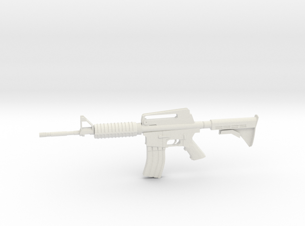1:12 M16 Rifle in White Natural Versatile Plastic: 1:12