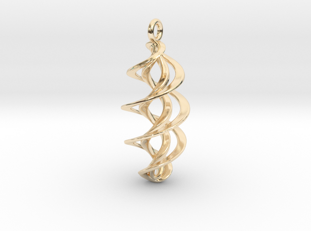 Pendant Twin Helix in 14k Gold Plated Brass