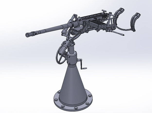 Pedestal mount for German 20mm Flak gun in 1:16 sc in Tan Fine Detail Plastic