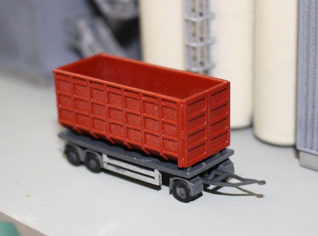 N 20ft Container Trailer 1 in Gray Fine Detail Plastic