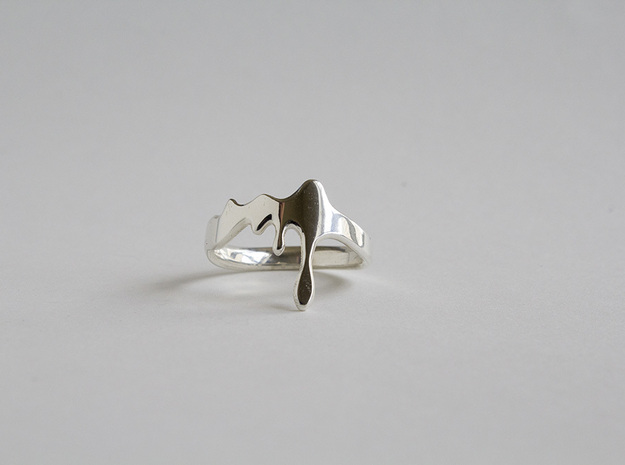 Drip Ring in Polished Silver: 8 / 56.75