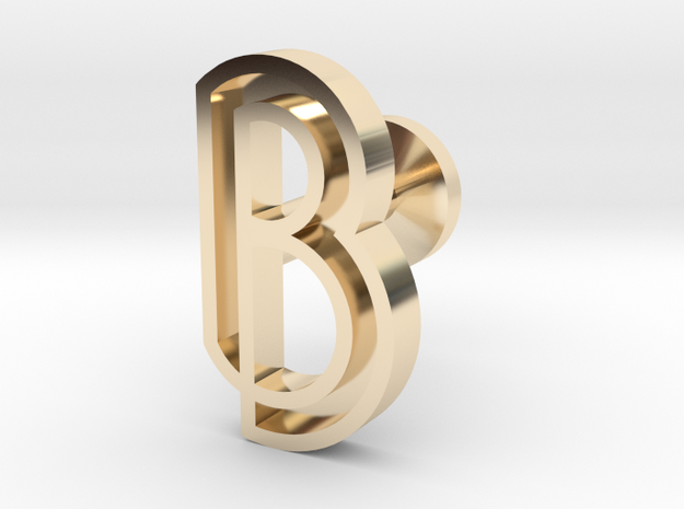 Letter B in 14k Gold Plated Brass