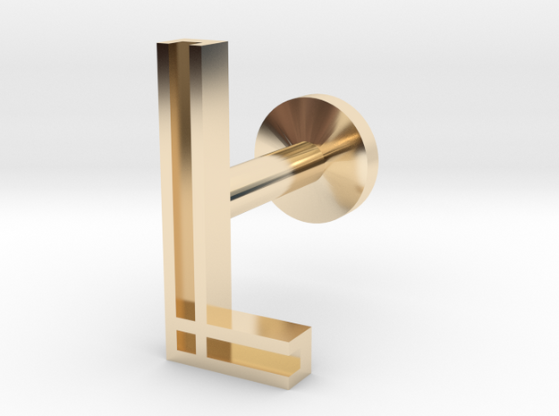 Letter L in 14k Gold Plated Brass