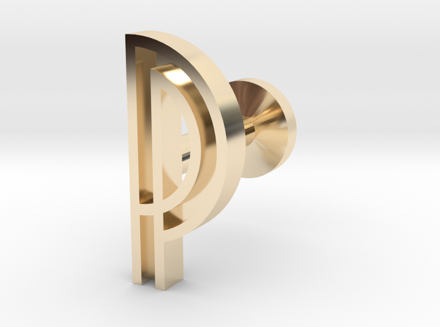 Letter P in 14k Gold Plated Brass