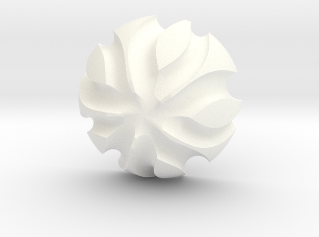 3K Collection - Flower Ring (Top) in White Processed Versatile Plastic