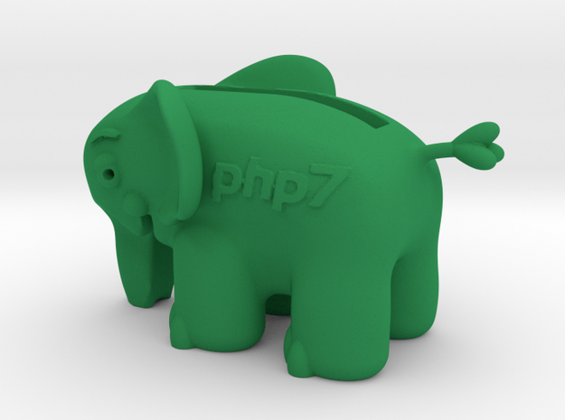 Elephant pigbank in Green Processed Versatile Plastic