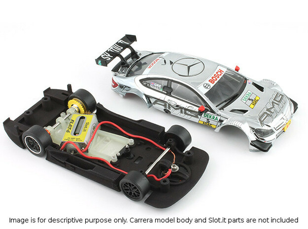 S03-ST1 Chassis for Carrera Merc. DTM STD/LMP in White Processed Versatile Plastic