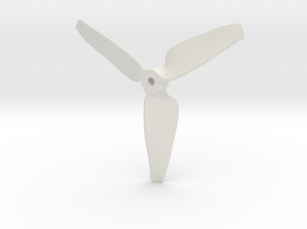 5 Inch Propeller CW Hollow Hexagonal Core in White Natural Versatile Plastic