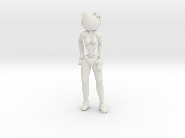 Cyber Kitty in White Natural Versatile Plastic