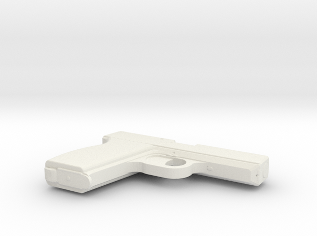 1:3 Miniature Pistol 380 ACP in White Natural Versatile Plastic