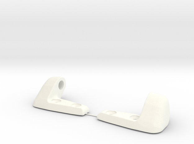 Porsche sunvisor clips -65 -66 -67 round axel in White Processed Versatile Plastic