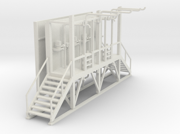 'HO Scale' - Truck Filling Station in White Natural Versatile Plastic