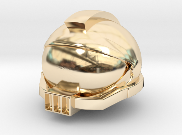 SpaceHelmetv3l1A3 in 14k Gold Plated Brass
